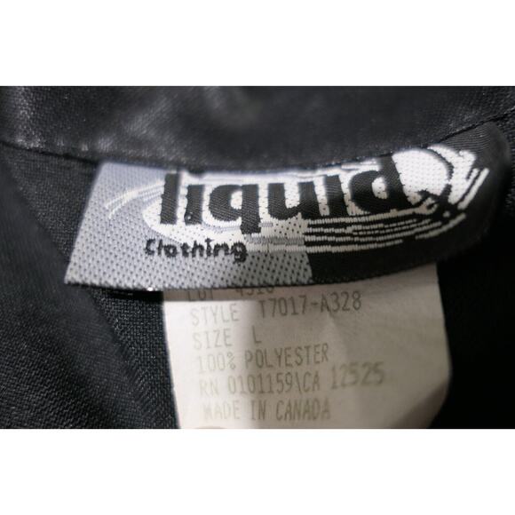 Vintage 90s LIQUID CLOTHING Polyester Shimmery Lightweight Jacket Women Large - Picture 3 of 11